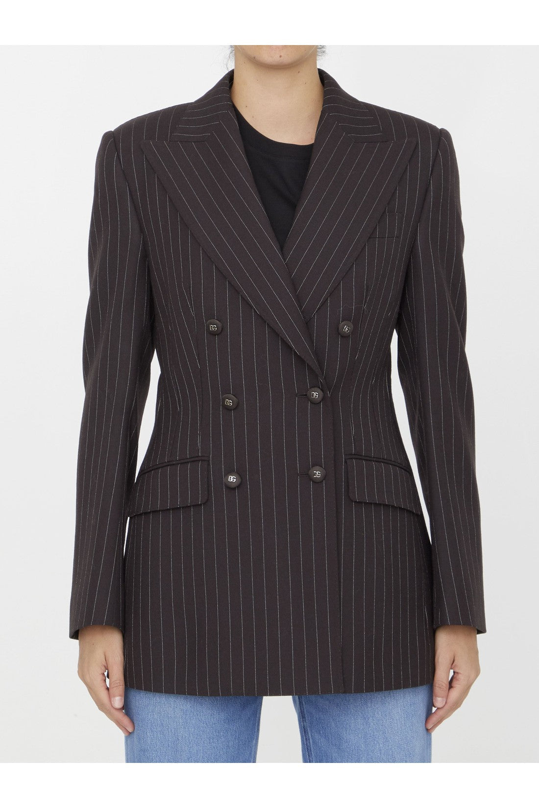 DOLCE&GABBANA-OUTLET-SALE-Pinstriped wool jacket-ARCHIVIST