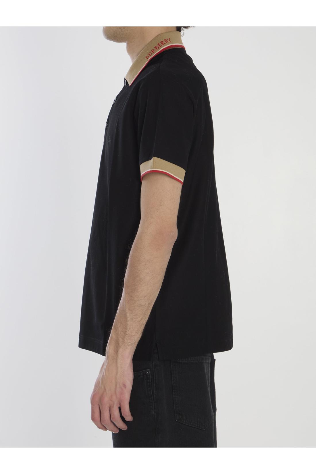 Burberry-OUTLET-SALE-Piqué cotton polo shirt-ARCHIVIST