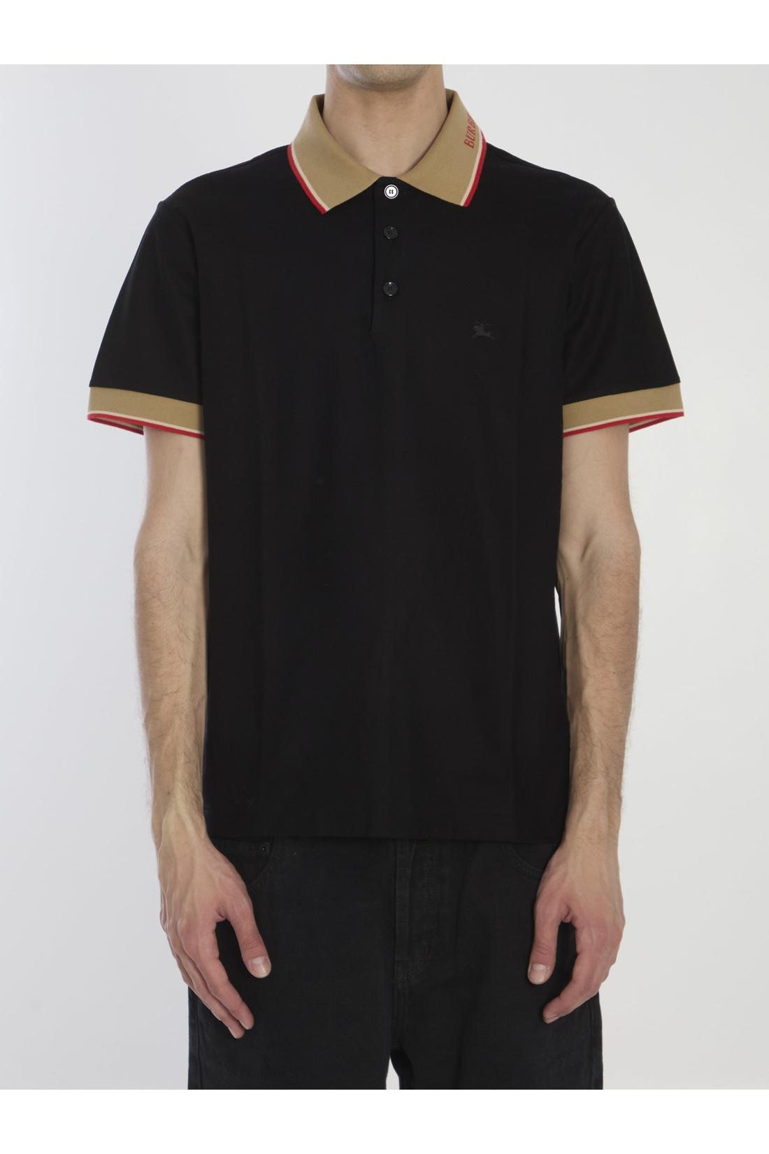 Burberry-OUTLET-SALE-Piqué cotton polo shirt-ARCHIVIST