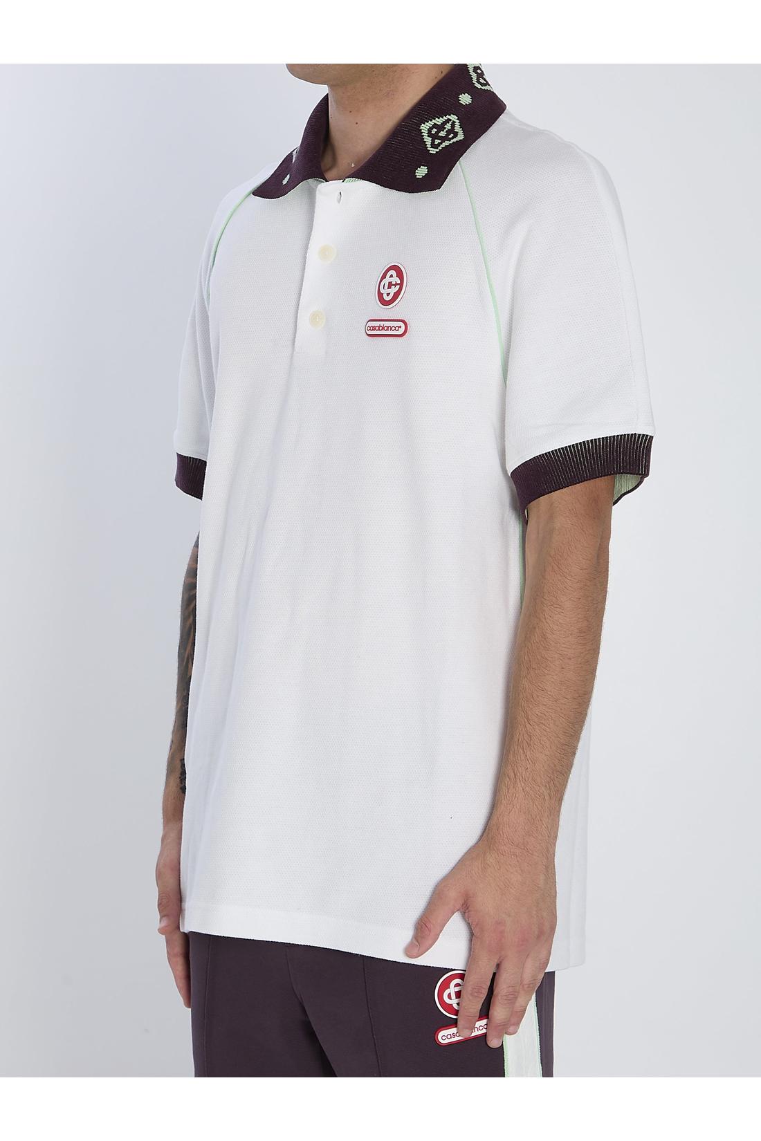 Casablanca-OUTLET-SALE-Piqué cotton polo shirt-ARCHIVIST