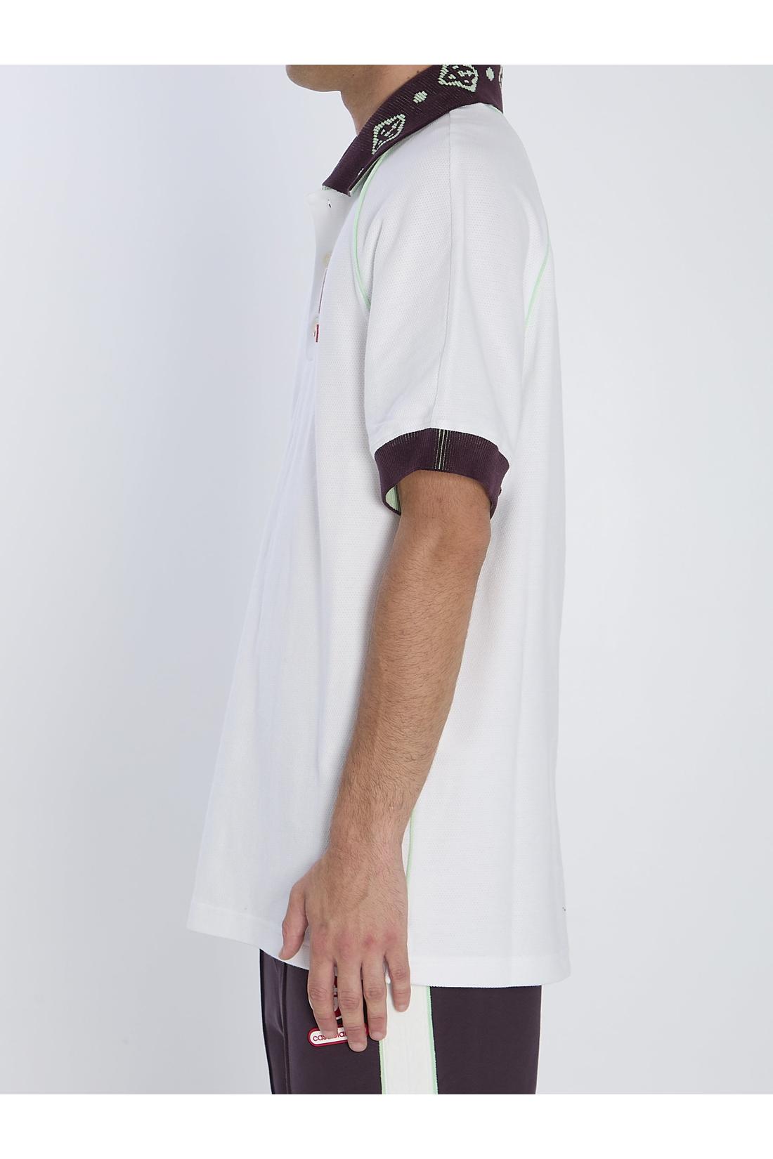 Casablanca-OUTLET-SALE-Piqué cotton polo shirt-ARCHIVIST