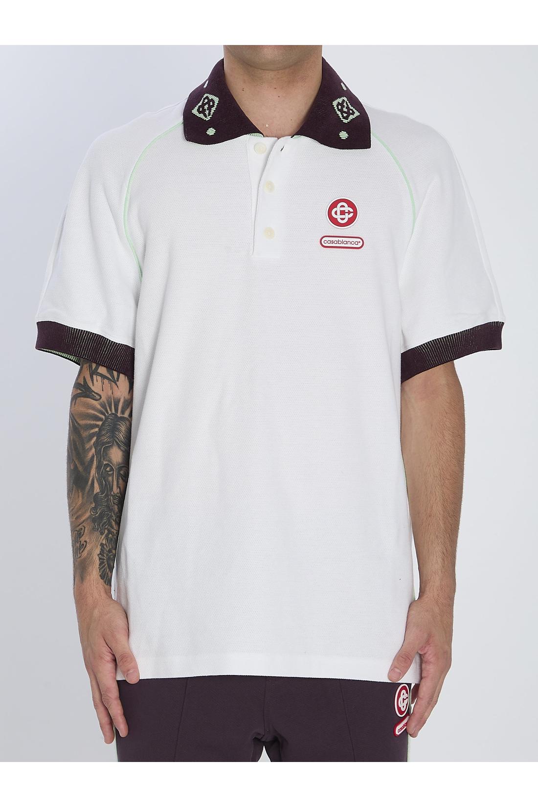 Casablanca-OUTLET-SALE-Piqué cotton polo shirt-ARCHIVIST