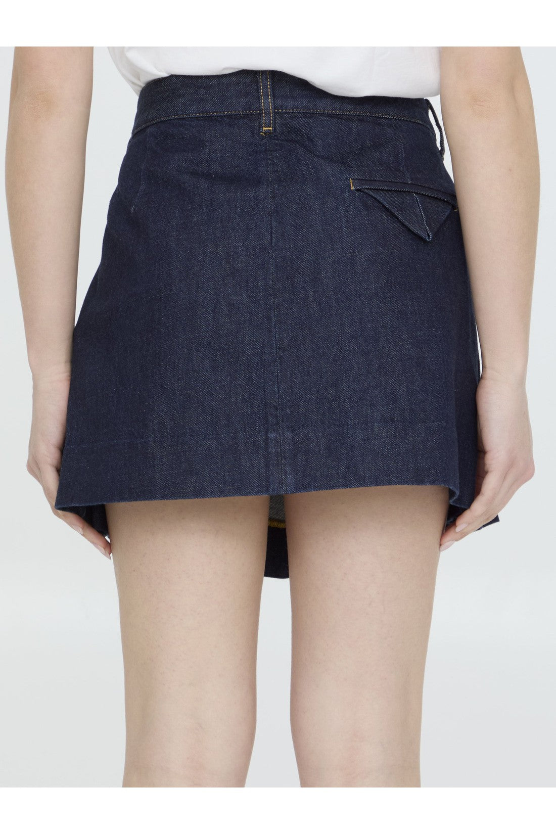 BOTTEGA VENETA-OUTLET-SALE-Pleated denim skirt-ARCHIVIST