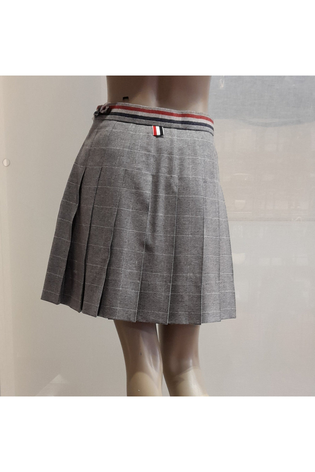 Thom Browne-OUTLET-SALE-Pleated flannel skirt-ARCHIVIST