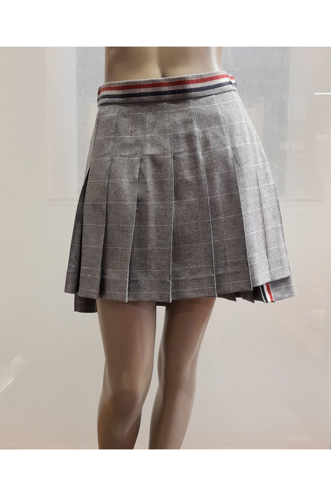 Thom Browne-OUTLET-SALE-Pleated flannel skirt-ARCHIVIST