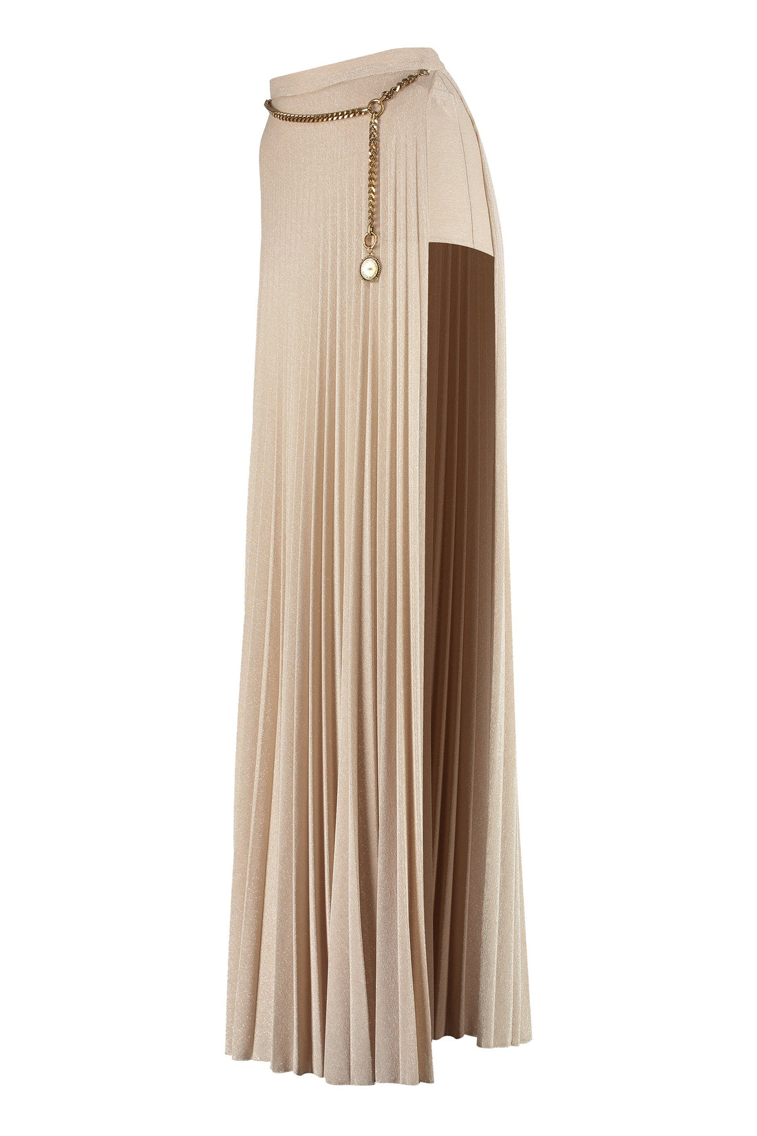 Elisabetta Franchi-OUTLET-SALE-Pleated lurex jersey skirt-ARCHIVIST