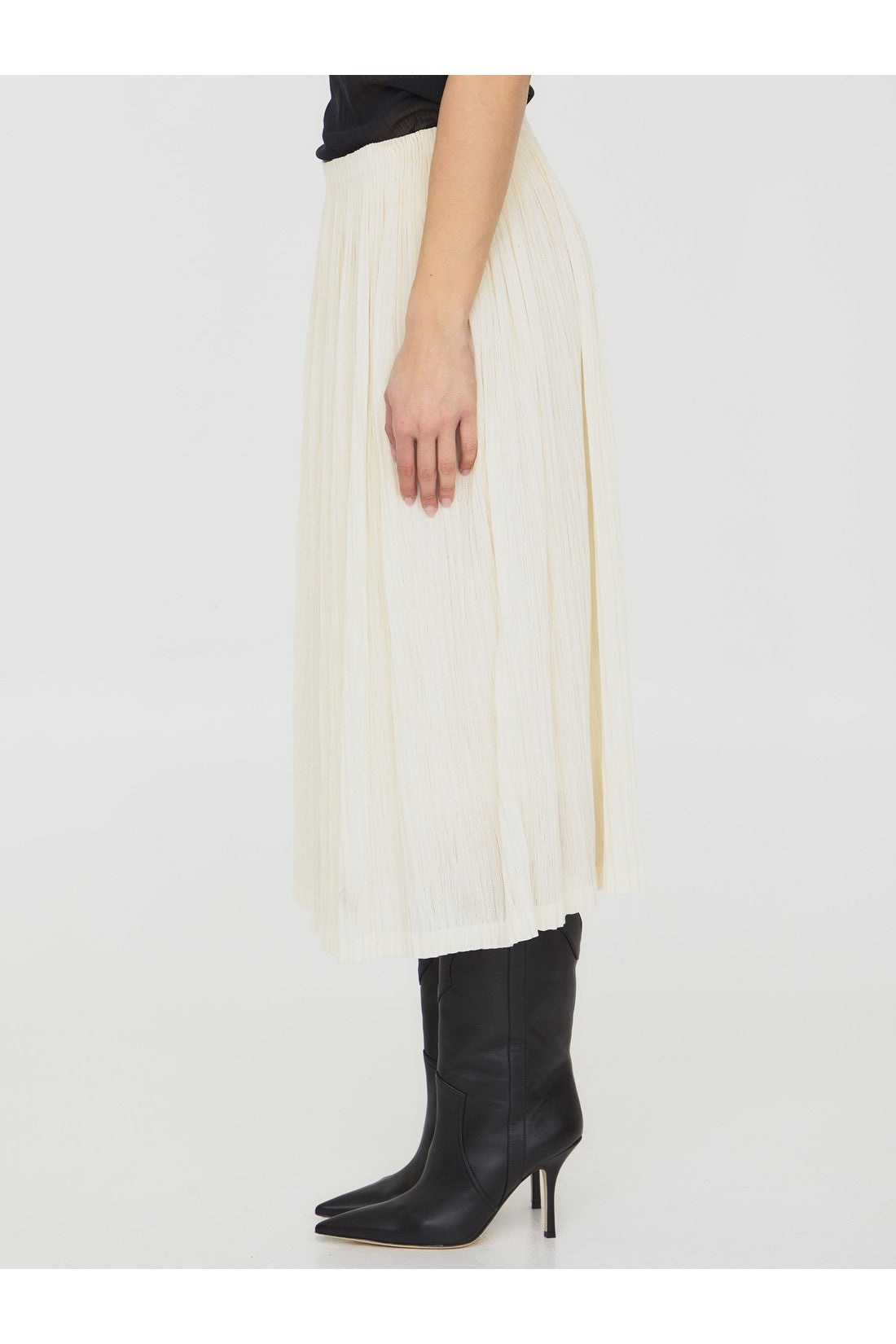 JIL SANDER-OUTLET-SALE-Pleated midi skirt-ARCHIVIST