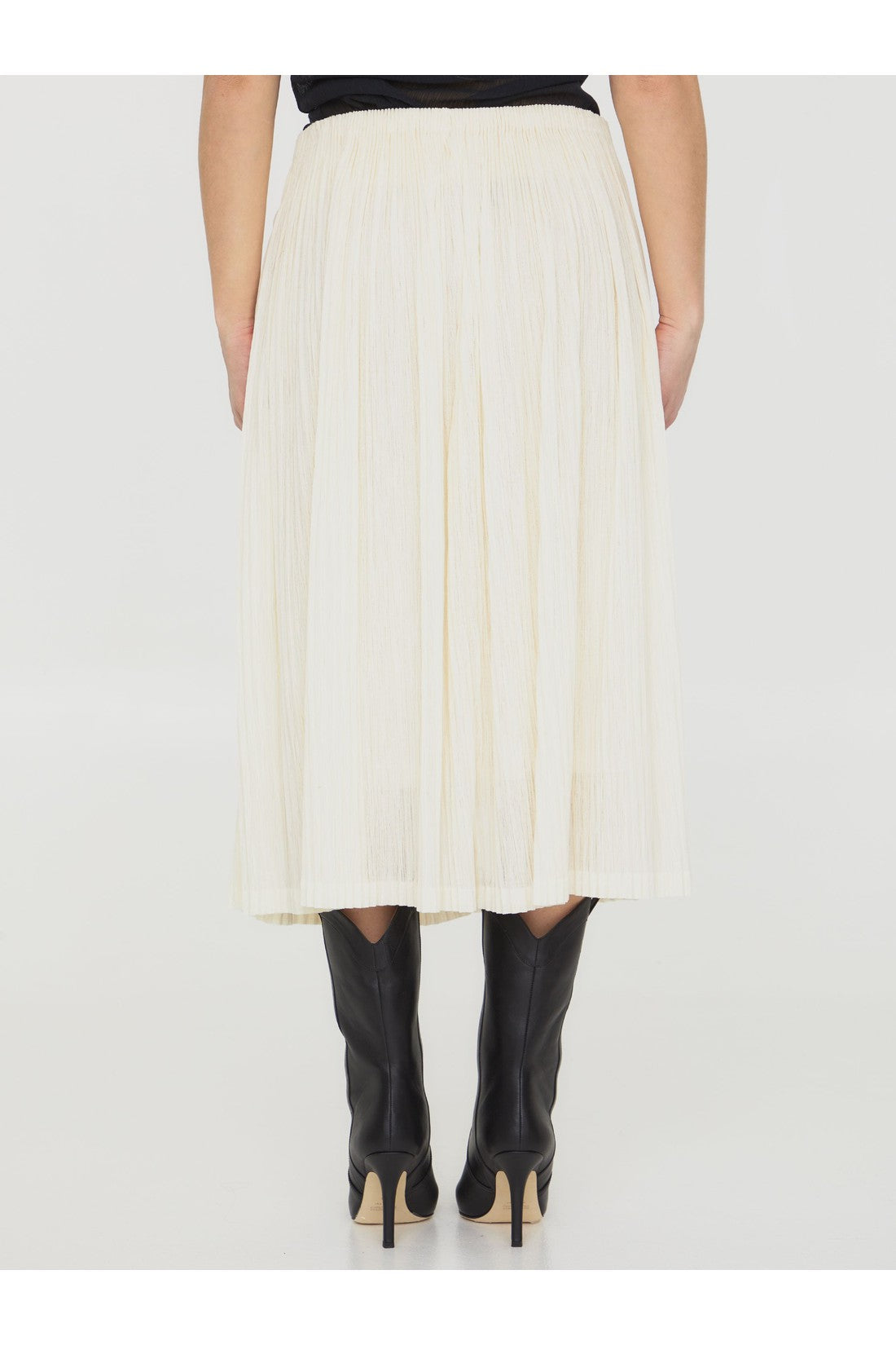 JIL SANDER-OUTLET-SALE-Pleated midi skirt-ARCHIVIST