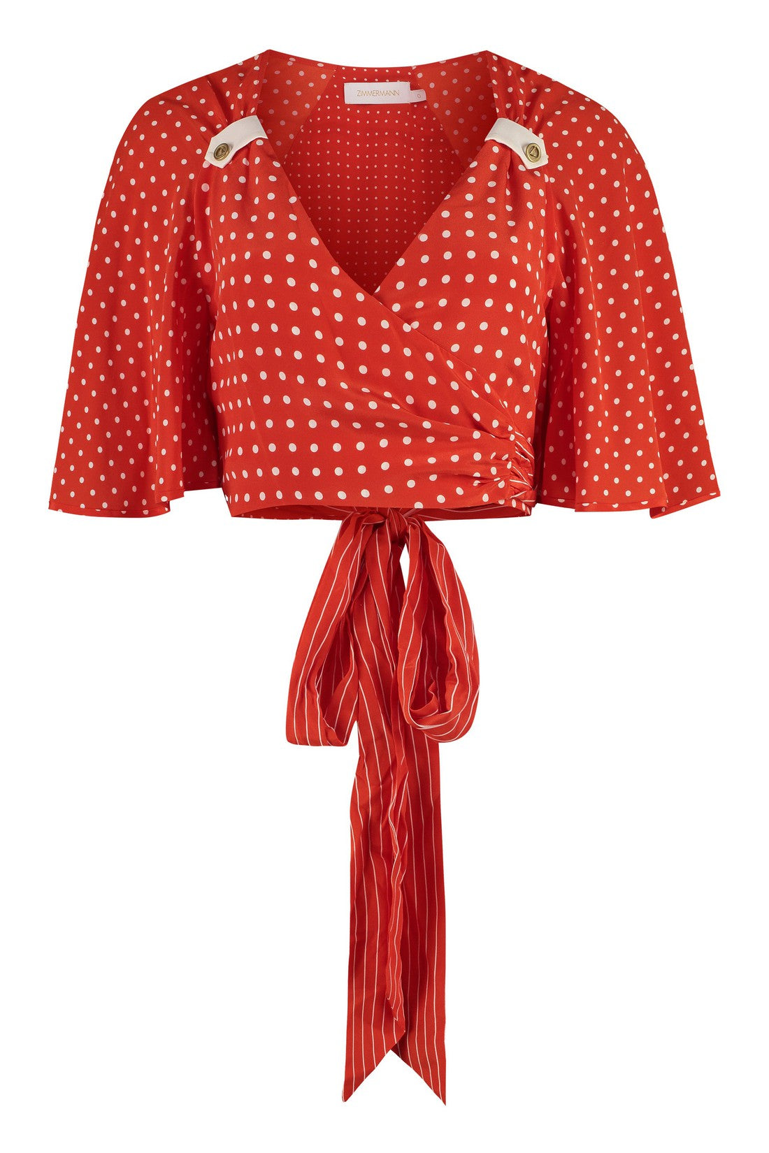 Zimmermann-OUTLET-SALE-Polka-dot print silk top-ARCHIVIST