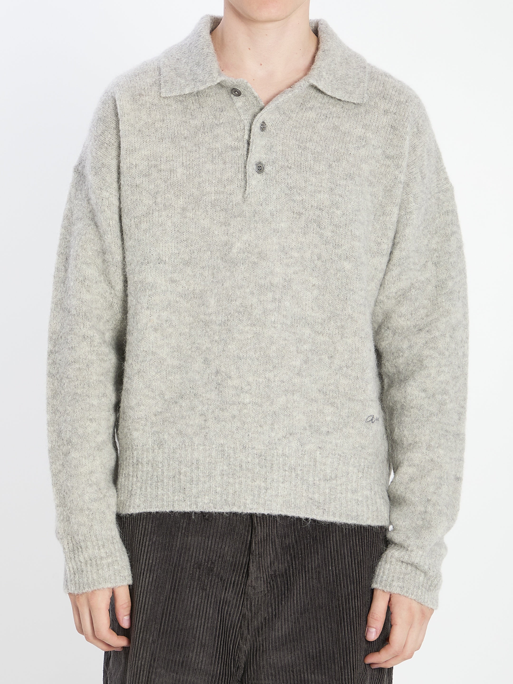 Ami Paris-OUTLET-SALE-Polo in alpaca and wool-ARCHIVIST