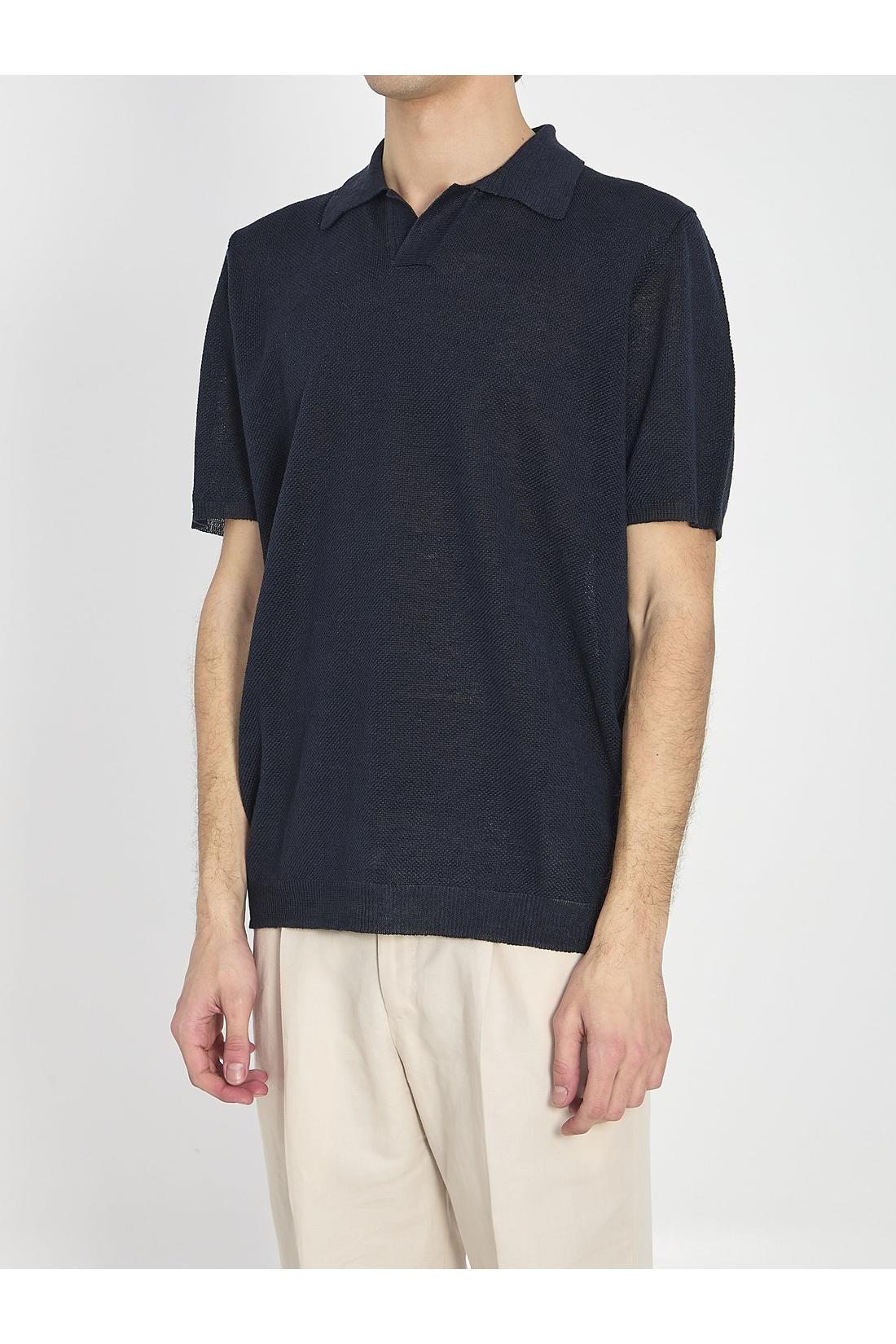 Polo shirt in linen-Shirts-Roberto Collina-ARCHIVIST