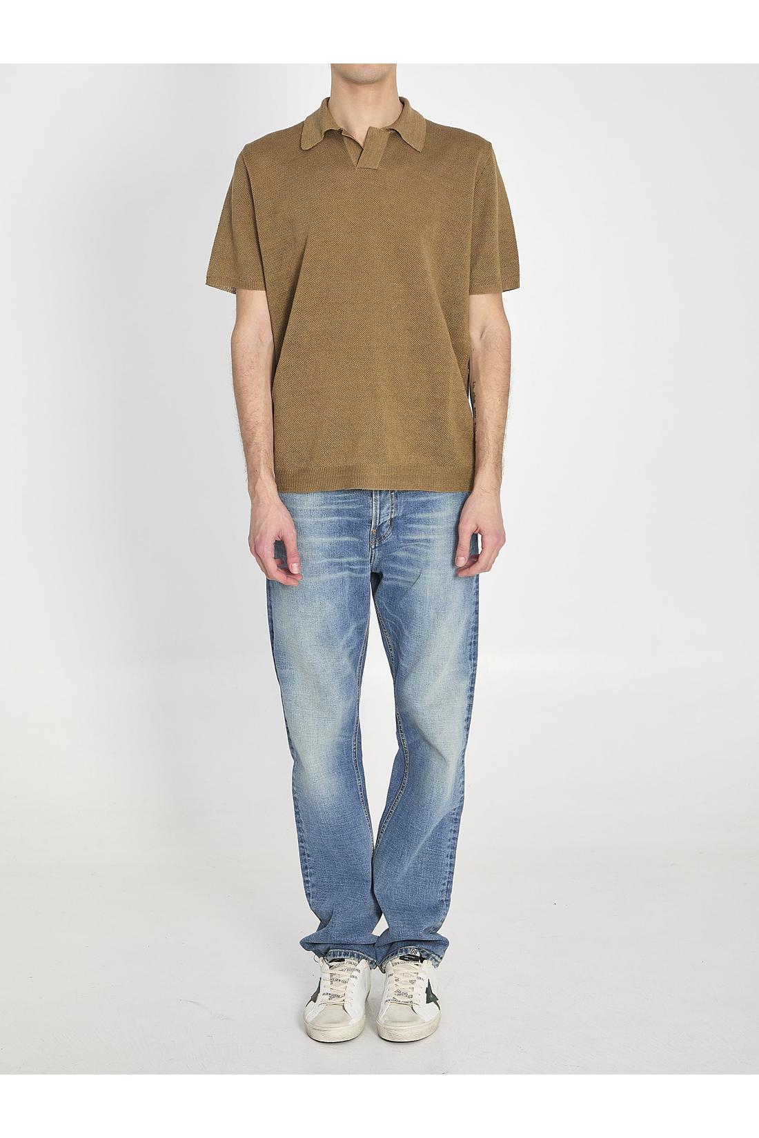 Polo shirt in linen-Shirts-Roberto Collina-ARCHIVIST