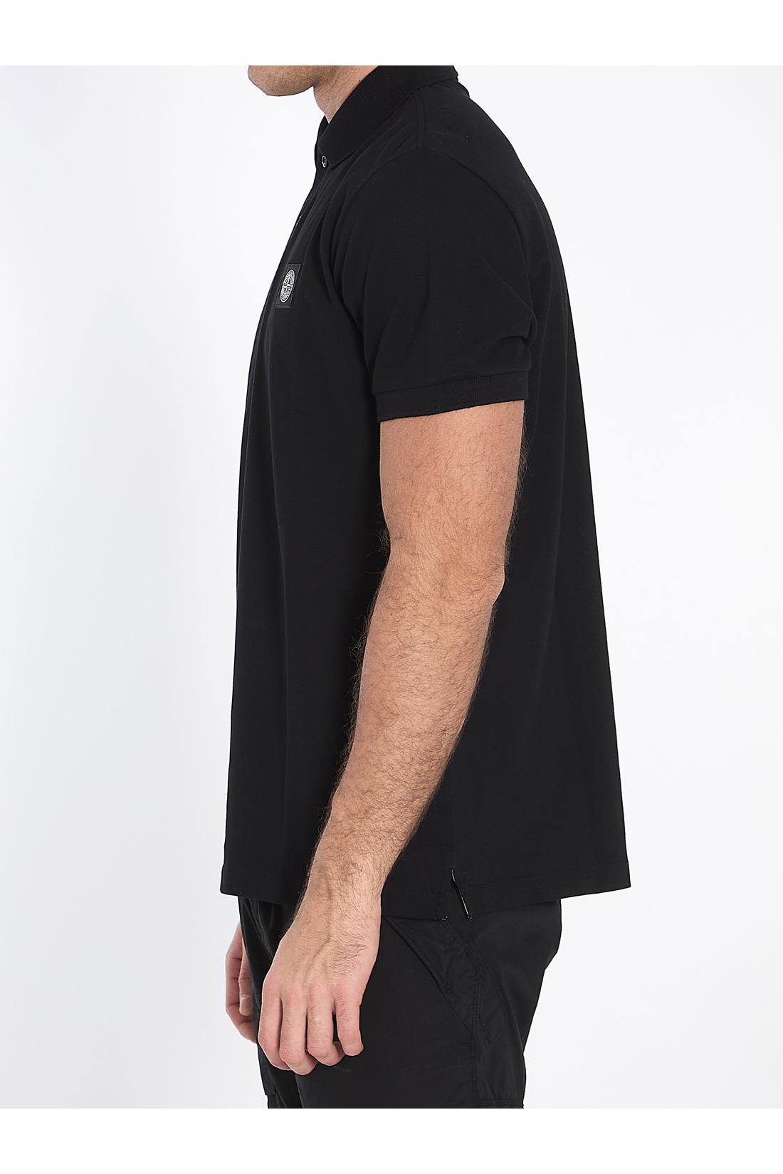 Stone Island-OUTLET-SALE-Polo shirt in piqué cotton-ARCHIVIST