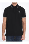Stone Island-OUTLET-SALE-Polo shirt in piqué cotton-ARCHIVIST