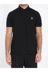 Stone Island-OUTLET-SALE-Polo shirt in piqué cotton-ARCHIVIST