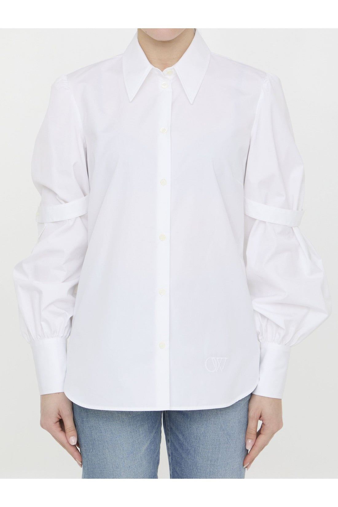 OFF WHITE-OUTLET-SALE-Popeline shirt with straps-ARCHIVIST