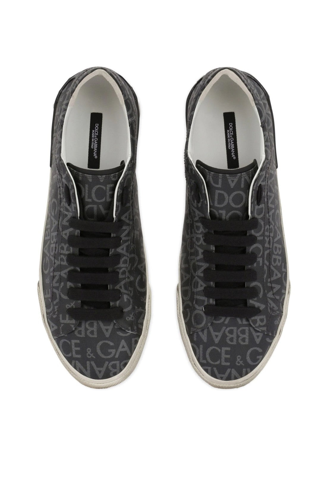 Dolce & Gabbana-OUTLET-SALE-Portofino Jacquard Logo Sneakers-ARCHIVIST