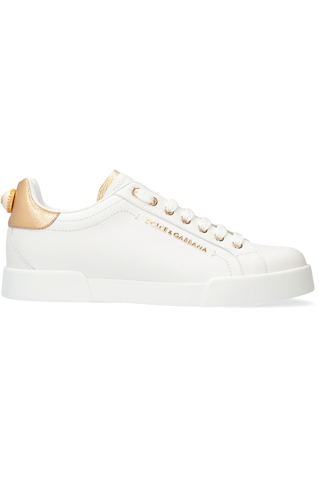 Dolce & Gabbana-OUTLET-SALE-Portofino leather low-top sneakers-ARCHIVIST