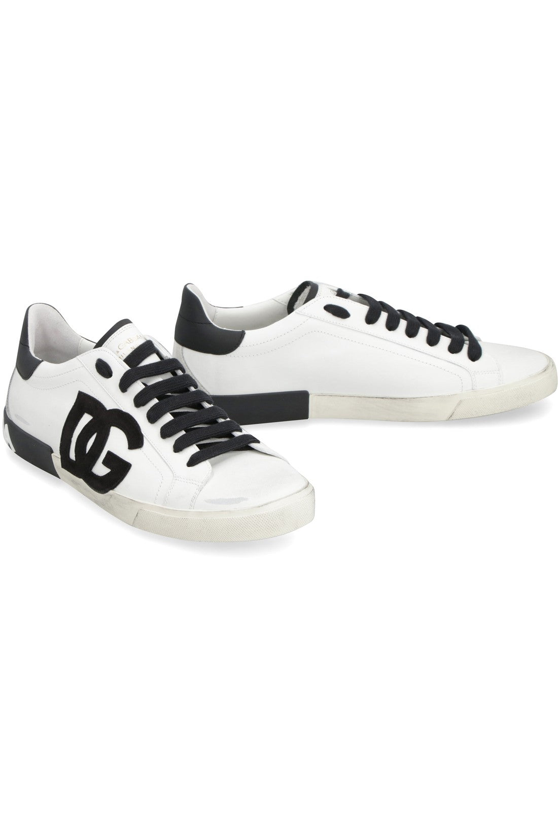 Dolce & Gabbana-OUTLET-SALE-Portofino leather low-top sneakers-ARCHIVIST