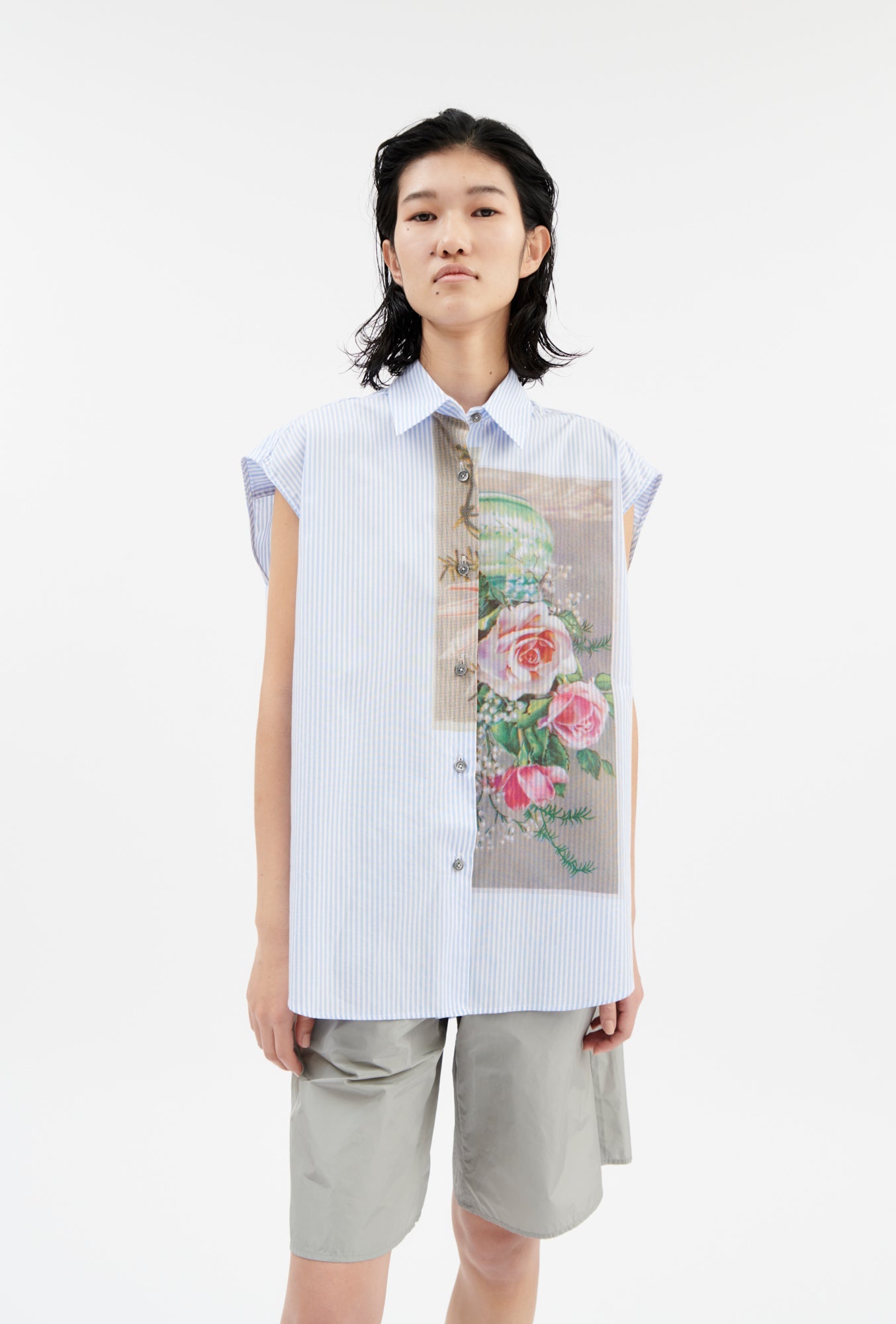 Odeeh-Postcard Collage Bluse, Multicolor-Hemden & Blusen-Black-Deal-Outlet-by-ARCHIVIST