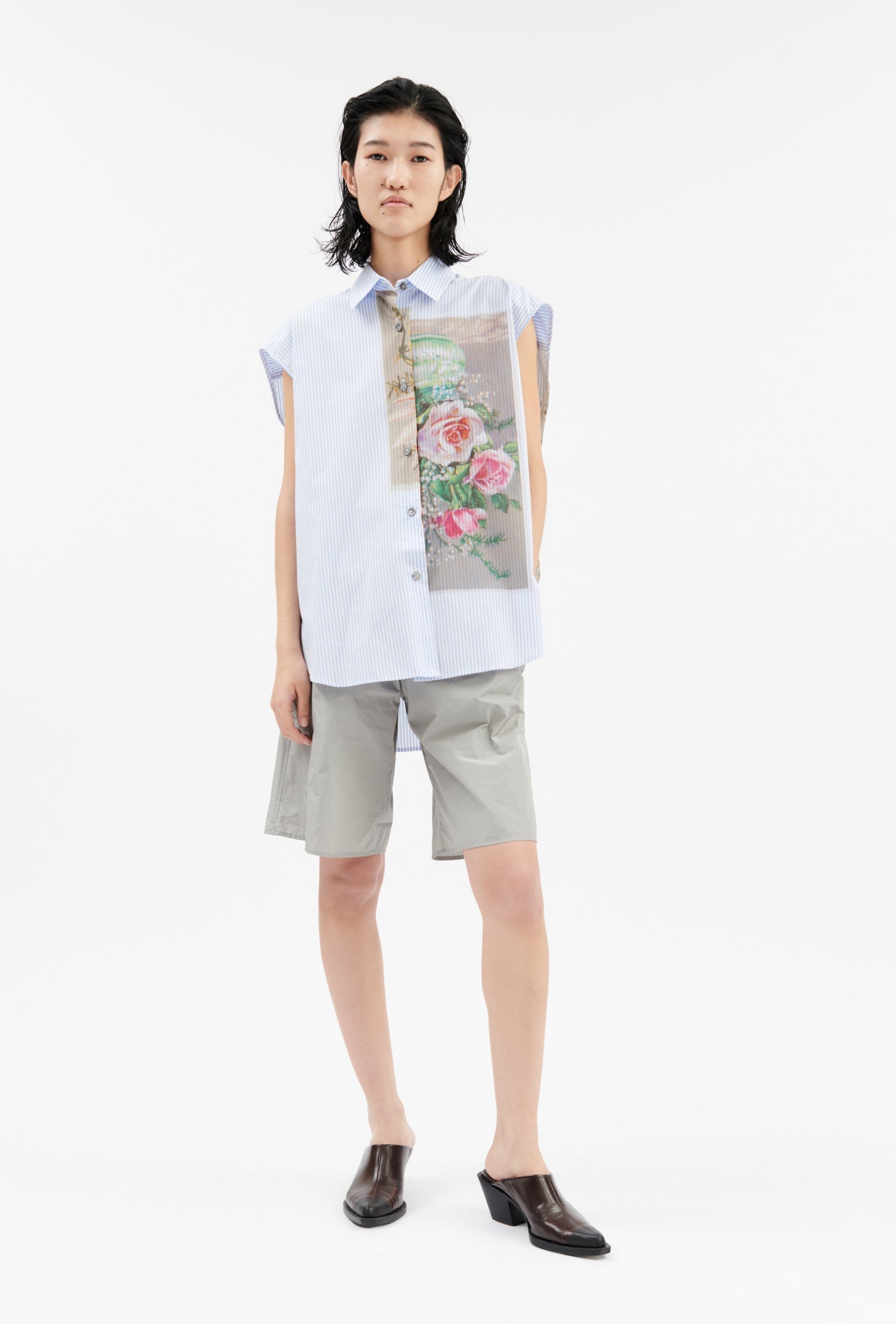 Odeeh-Postcard Collage Bluse, Multicolor-Hemden & Blusen-Black-Deal-Outlet-by-ARCHIVIST