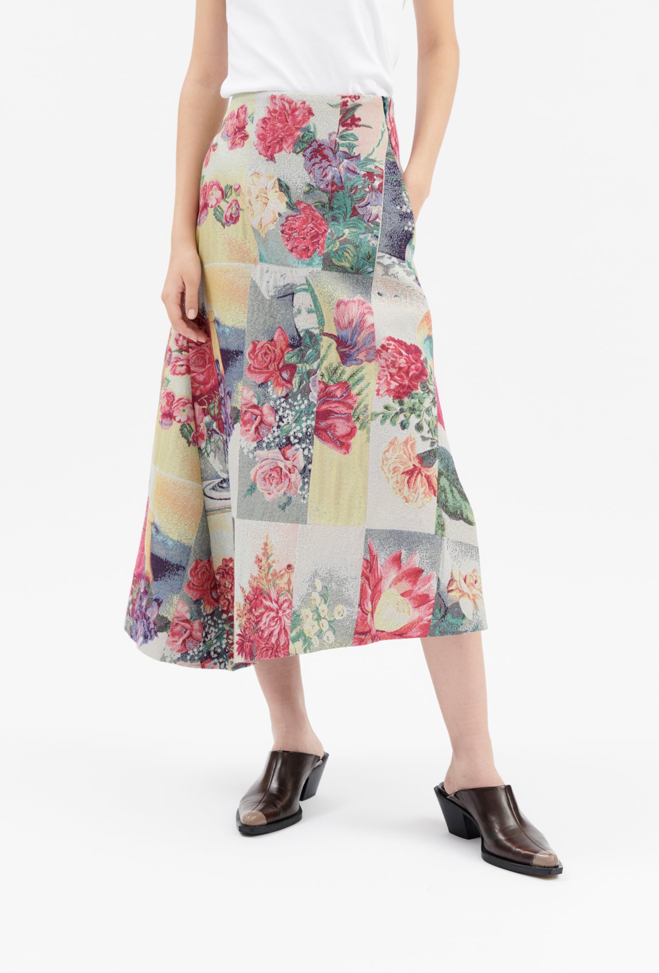 Odeeh-Postcard Jacquard Rock, Multicolor-Kleider & Röcke-Black-Deal-Outlet-by-ARCHIVIST