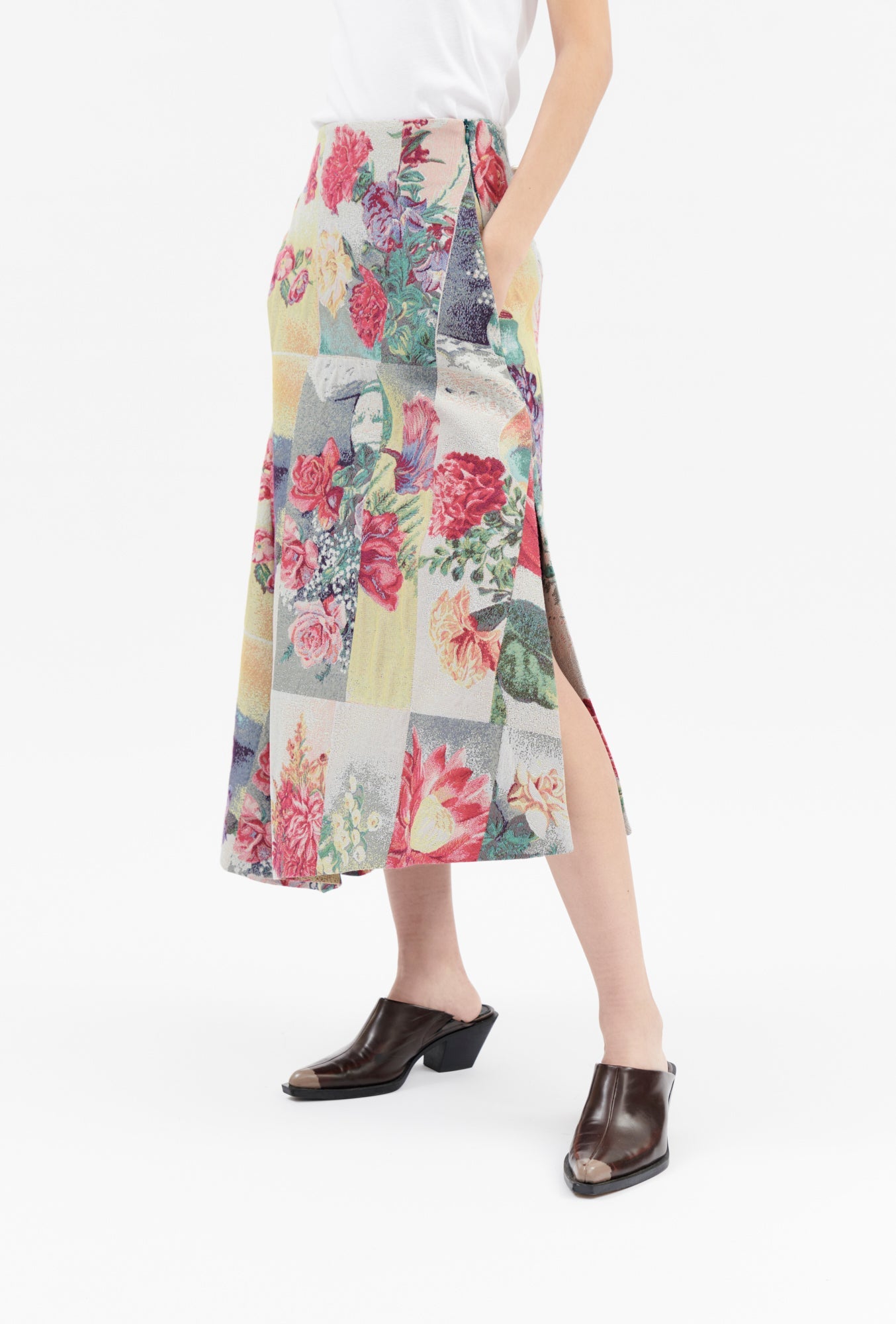 Odeeh-Postcard Jacquard Rock, Multicolor-Kleider & Röcke-Black-Deal-Outlet-by-ARCHIVIST