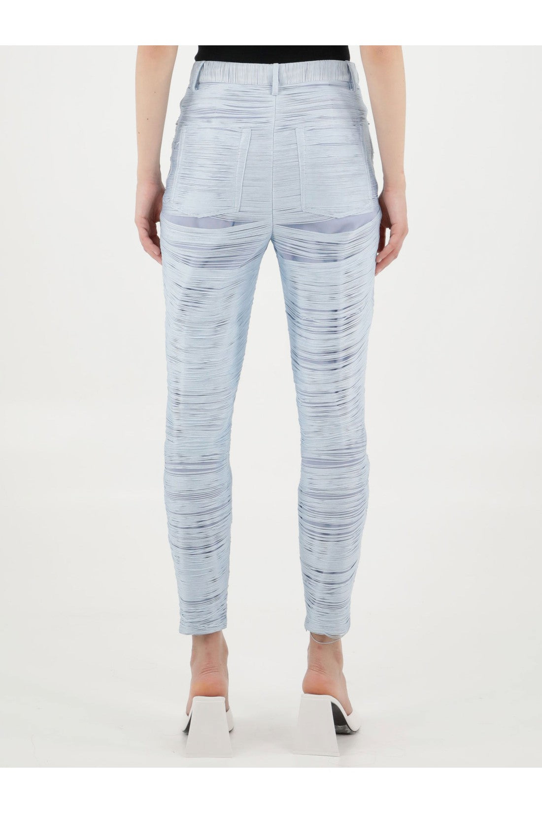 Alexander Wang-OUTLET-SALE-Power mesh fringed pants-ARCHIVIST