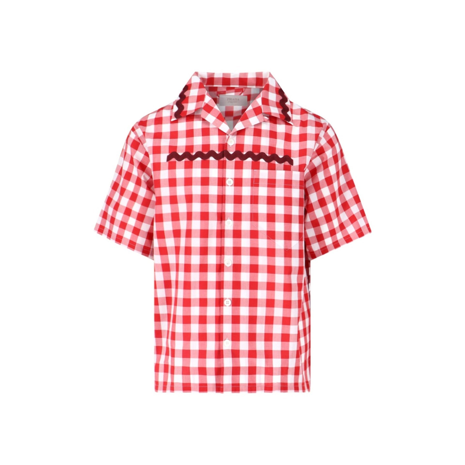 PRADA-Outlet-Sale-Prada Checked Shirt-MEN CLOTHING-RED-L-ARCHIVIST