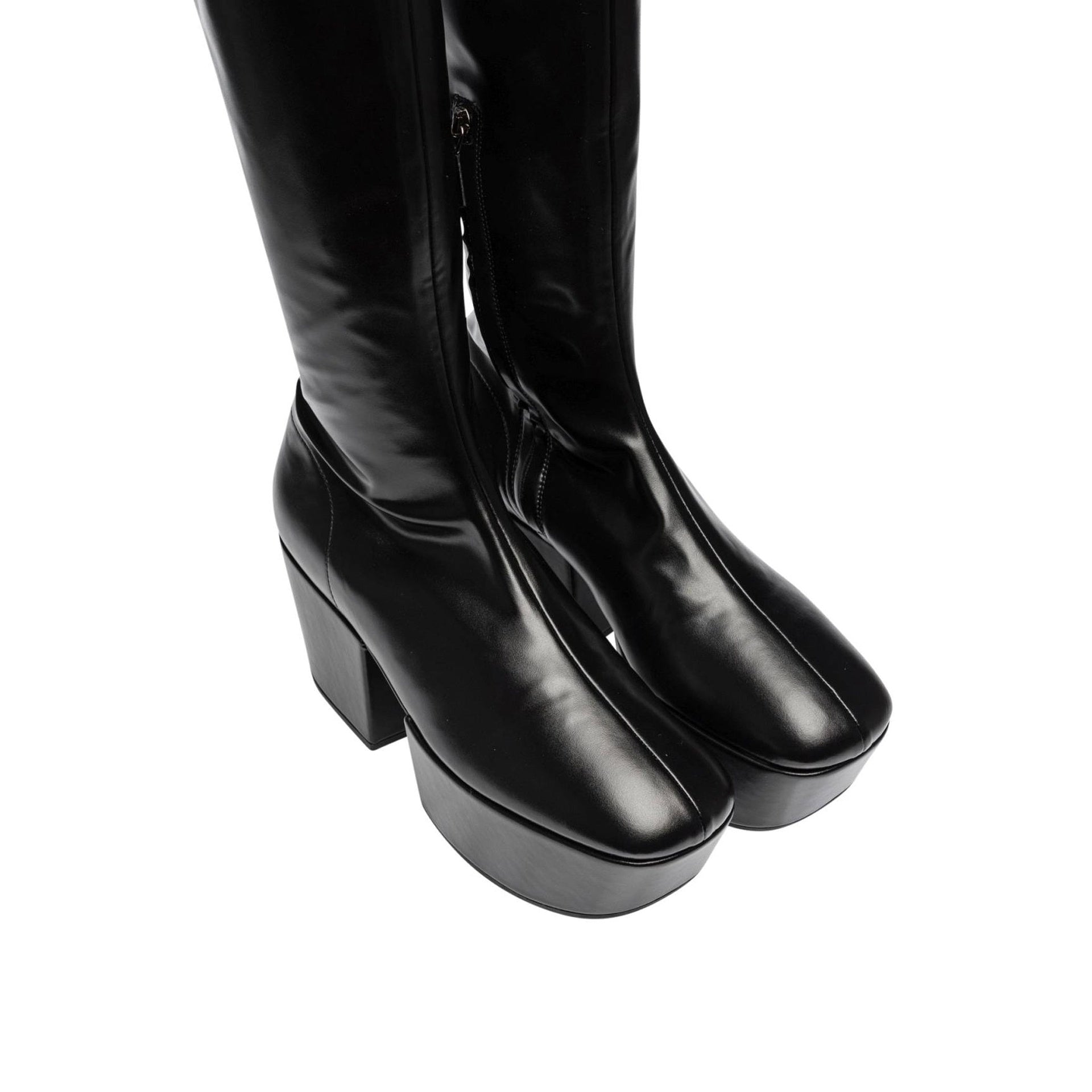 Prada Leather Platform Boots-Prada-Sale