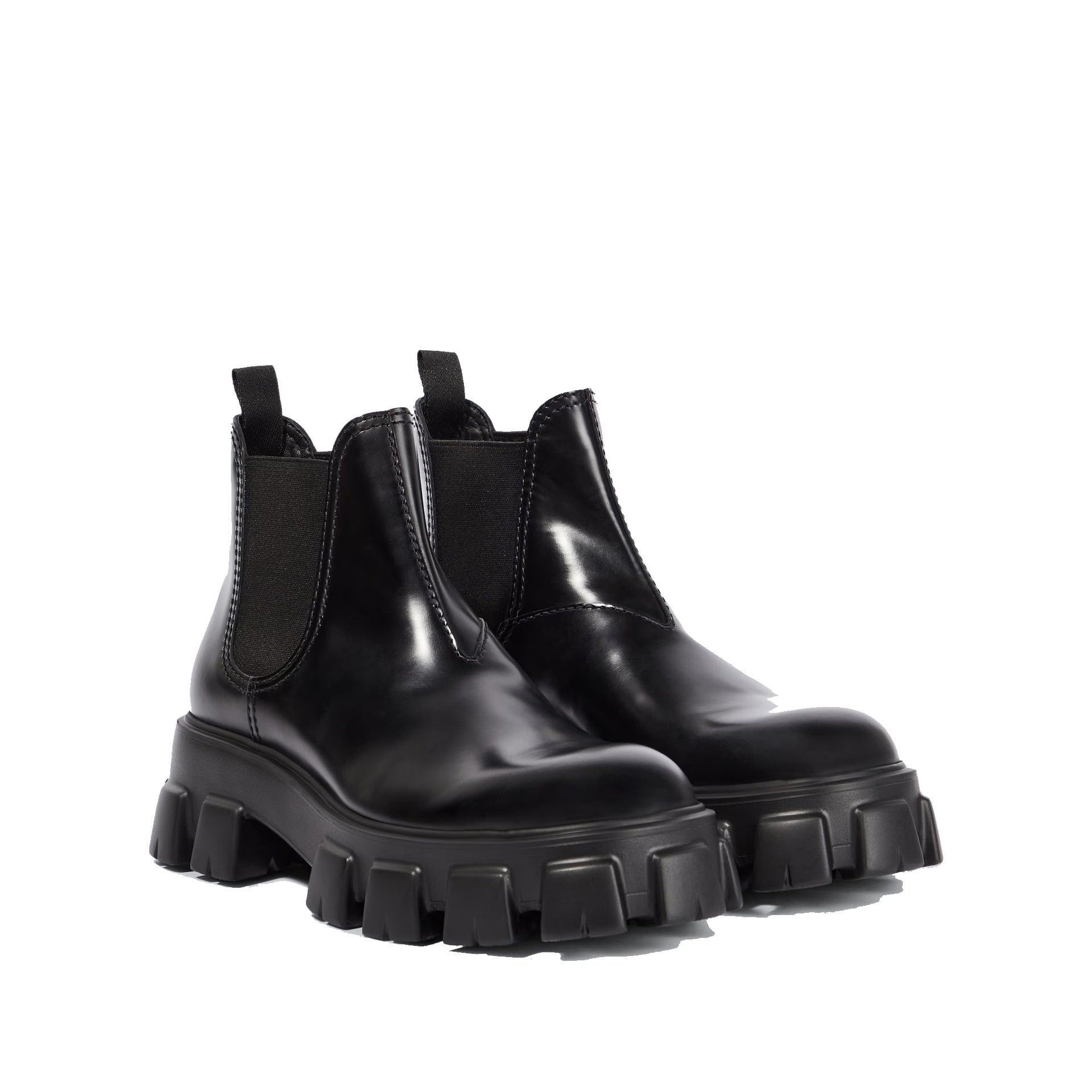 Prada Monolith Leather Ankle Boots-Prada-Sale
