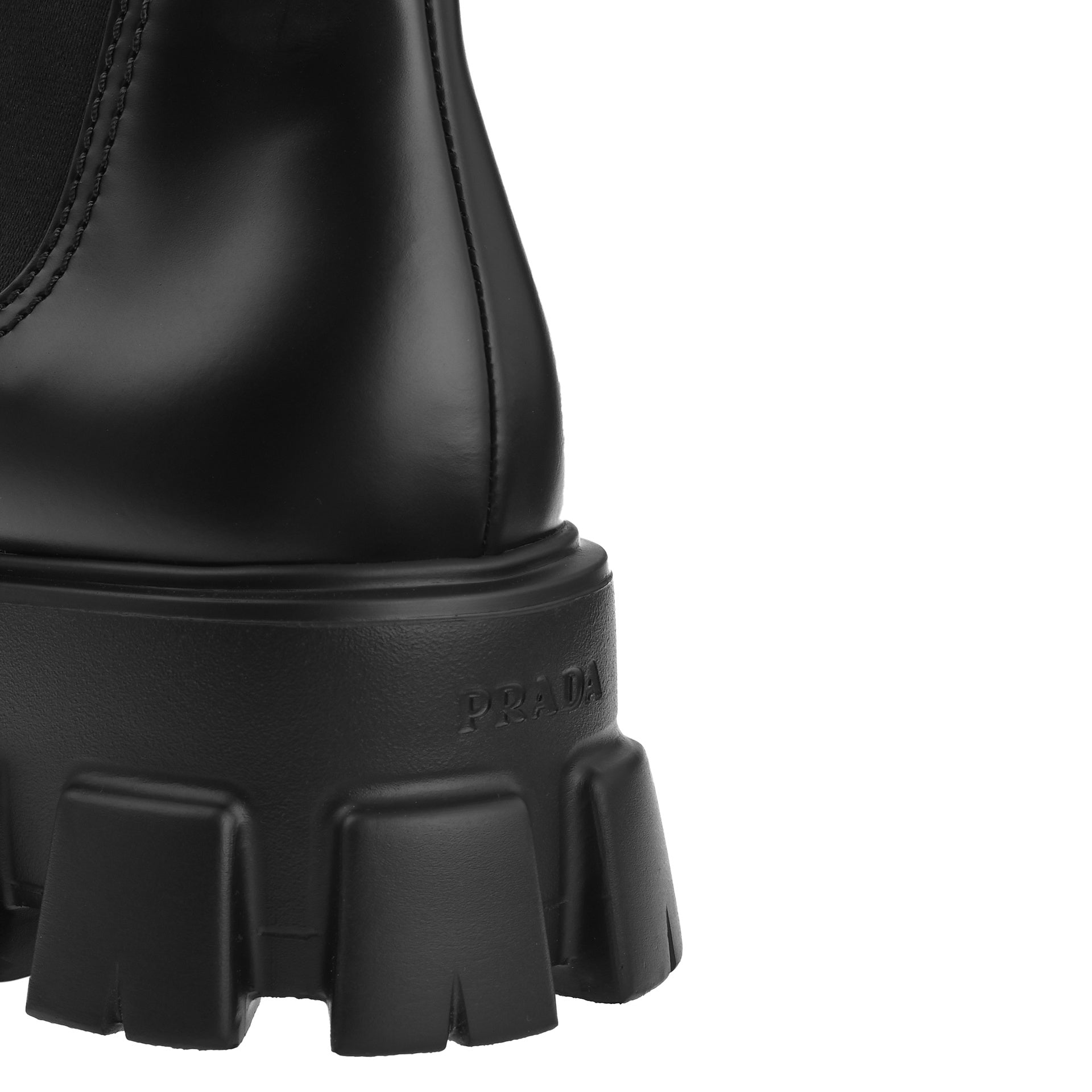 Prada Monolith Leather Ankle Boots-Prada-Sale