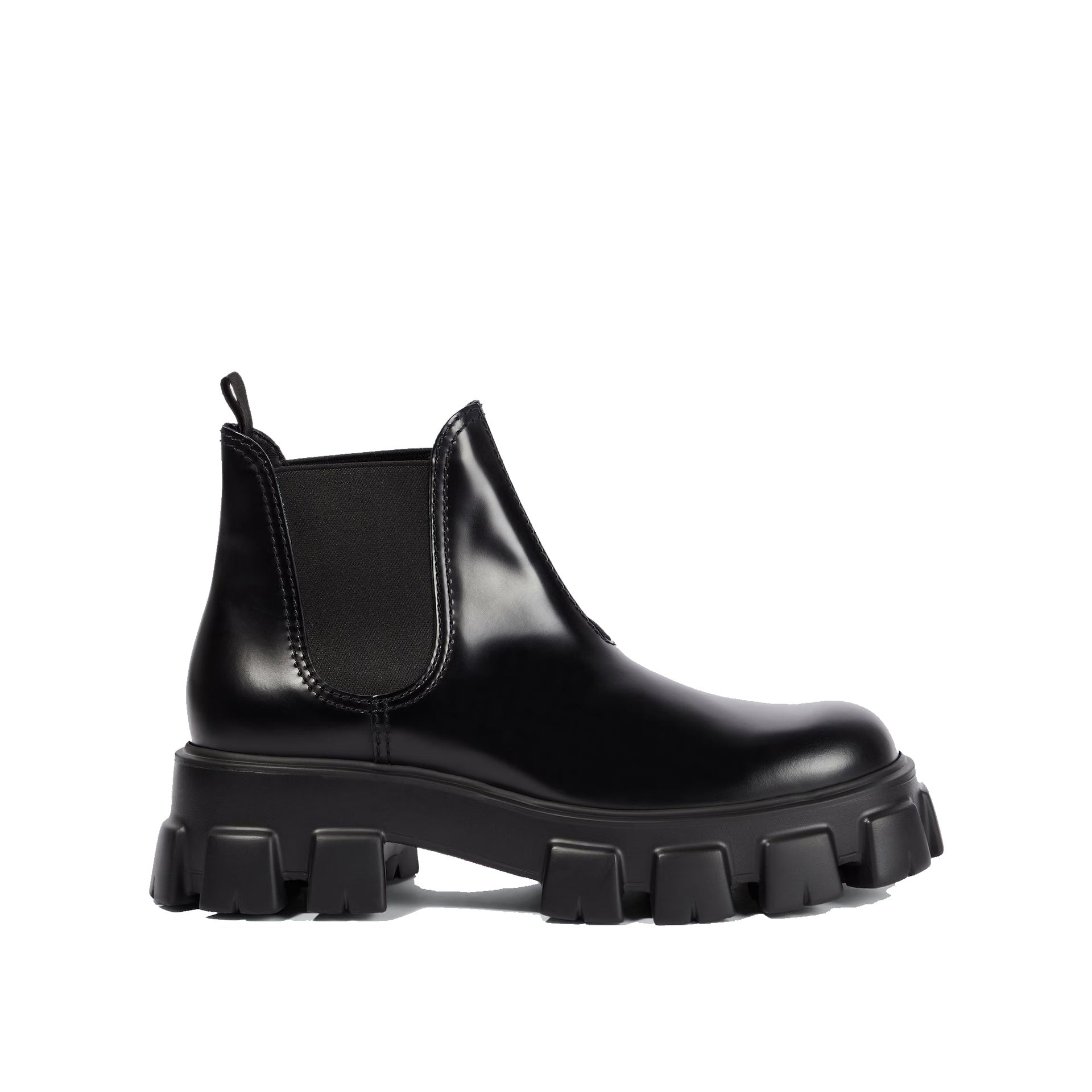 Prada Monolith Leather Ankle Boots-Prada-Sale