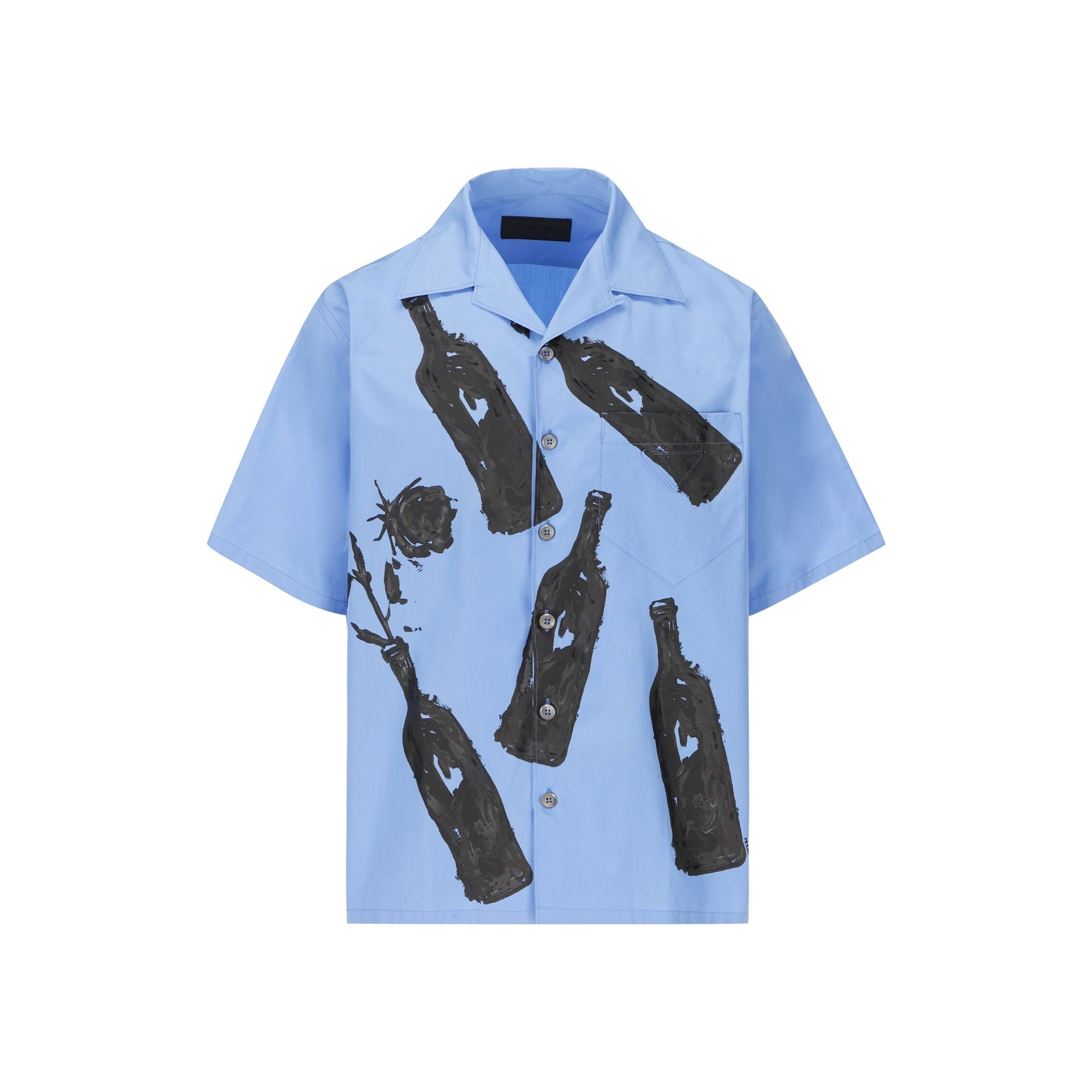 PRADA-Outlet-Sale-Prada Printed Cotton Shirt-MEN CLOTHING-BLUE-L-ARCHIVIST