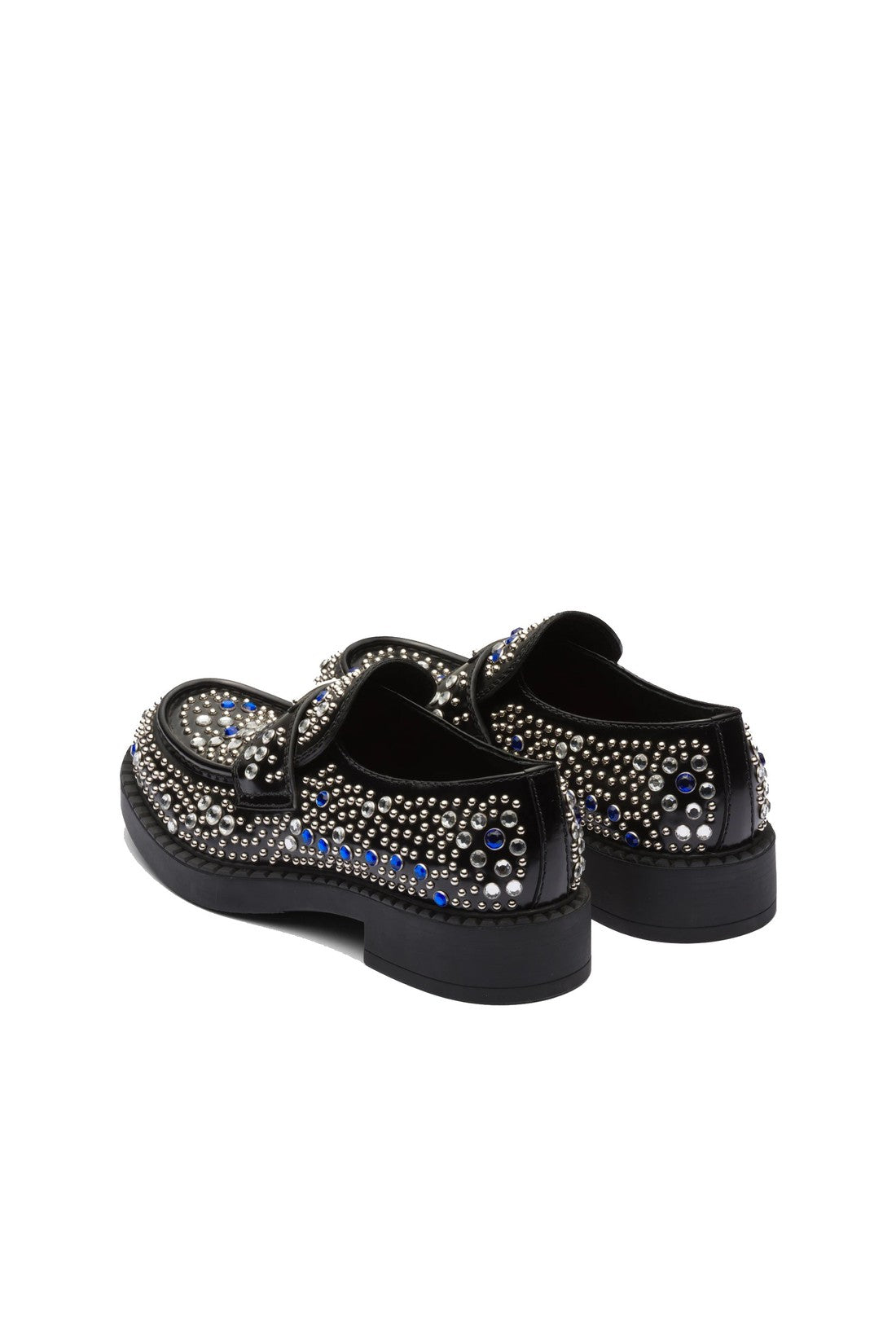 PRADA-OUTLET-SALE-Prada Rhinestone Leather Loafers-ARCHIVIST