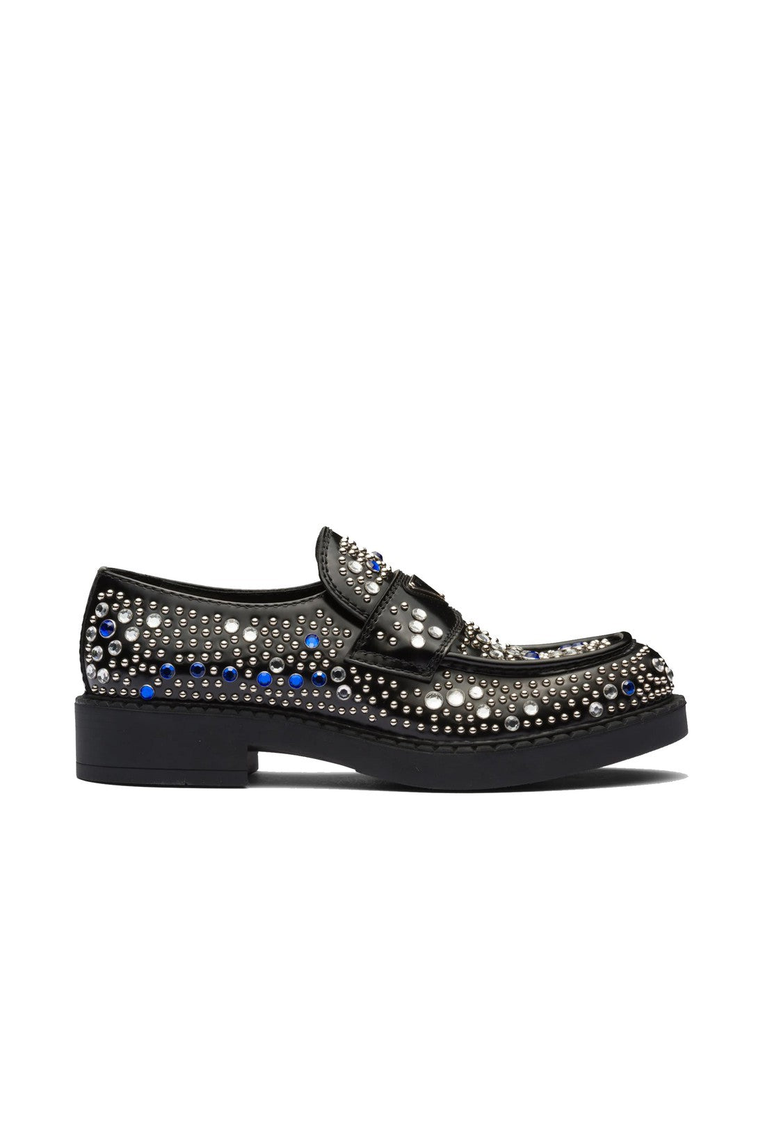 PRADA-OUTLET-SALE-Prada Rhinestone Leather Loafers-ARCHIVIST