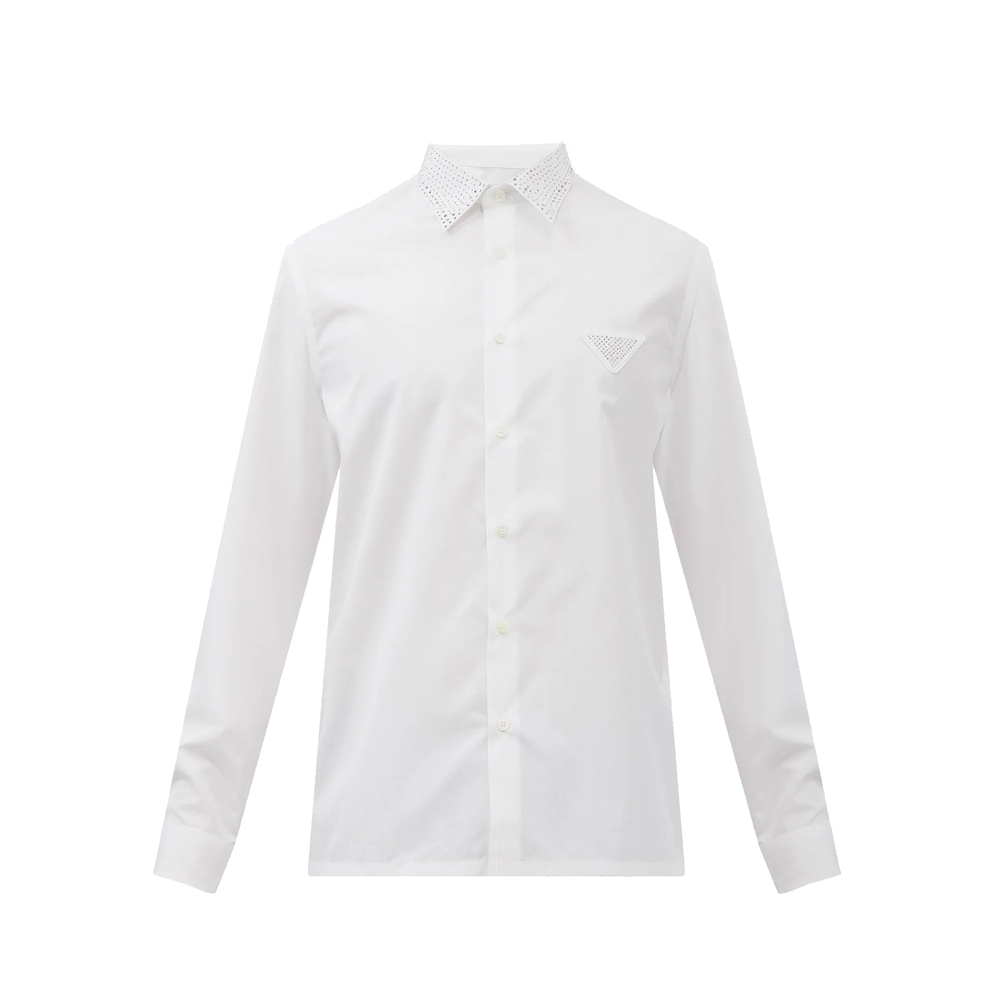 PRADA-Outlet-Sale-Prada Studded Crystal Collar Shirt-MEN CLOTHING-ARCHIVIST