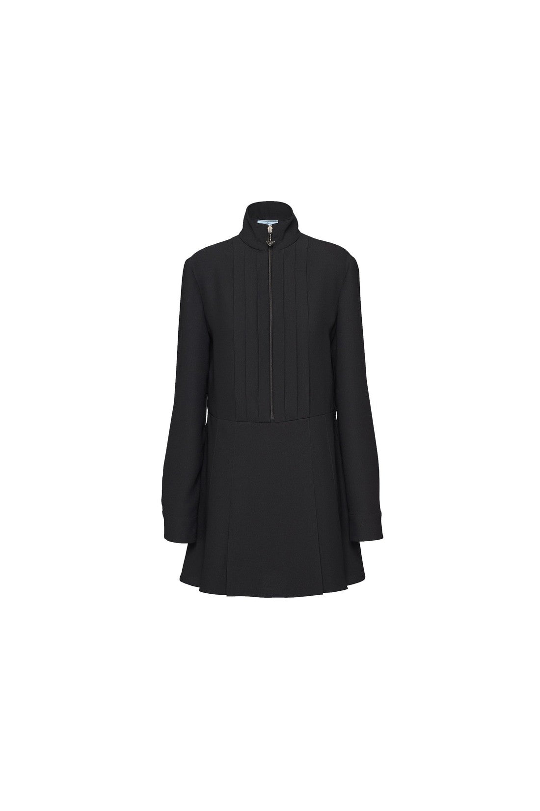 PRADA-OUTLET-SALE-Prada Triangle-logo Pleated Mini Dress-ARCHIVIST