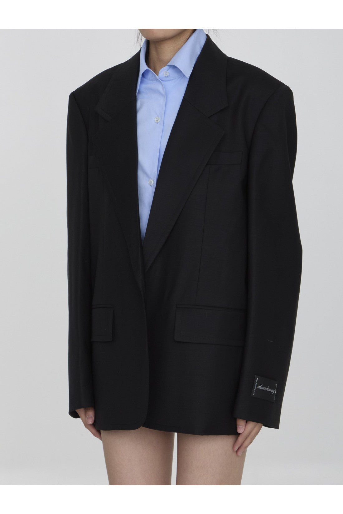 ALEXANDER WANG-OUTLET-SALE-Pre-styled oversize jacket with dickie-ARCHIVIST