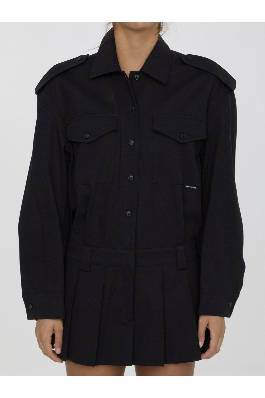 Alexander Wang-OUTLET-SALE-Pre-styled romper in cotton twill-ARCHIVIST