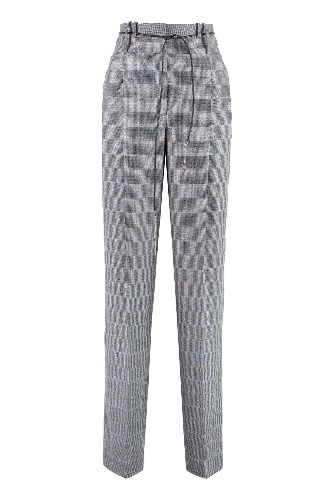 Peserico-OUTLET-SALE-Prince of Wales checked wool trousers-ARCHIVIST