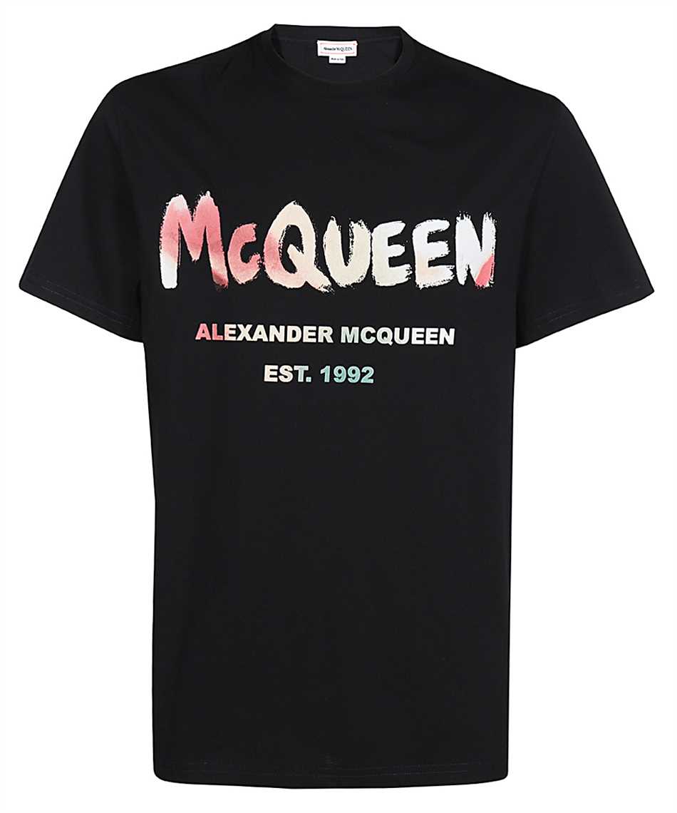 Alexander McQueen-OUTLET-SALE-Printed cotton T-shirt-ARCHIVIST