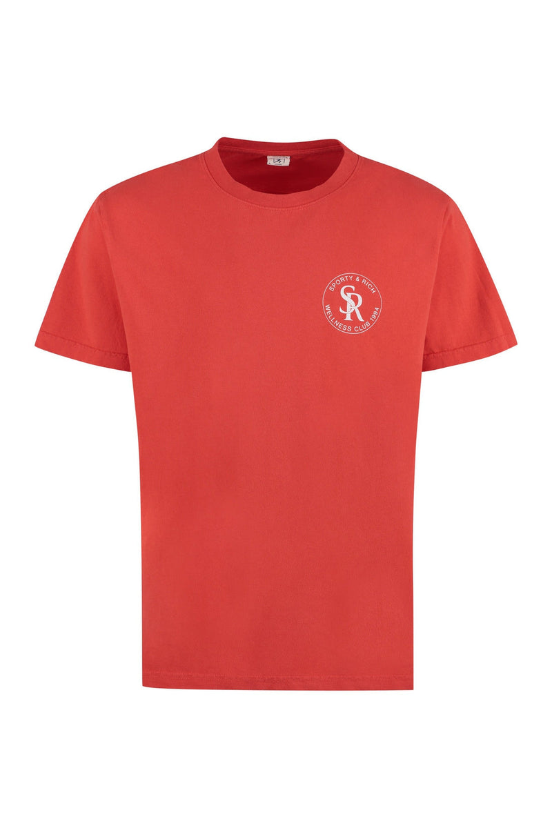 Sporty & Rich-OUTLET-SALE-Printed cotton T-shirt-ARCHIVIST