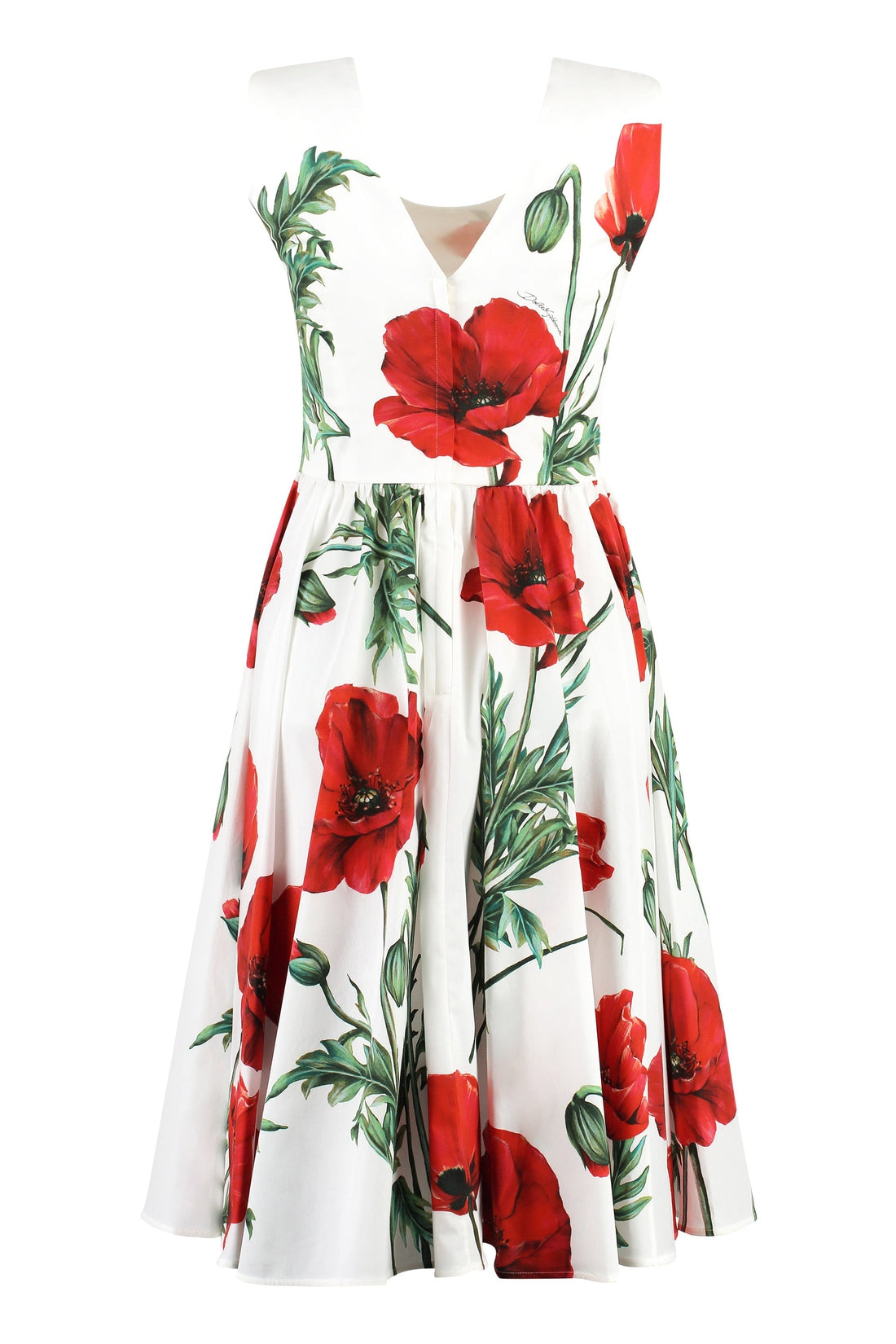 Dolce & Gabbana-OUTLET-SALE-Printed cotton dress-ARCHIVIST