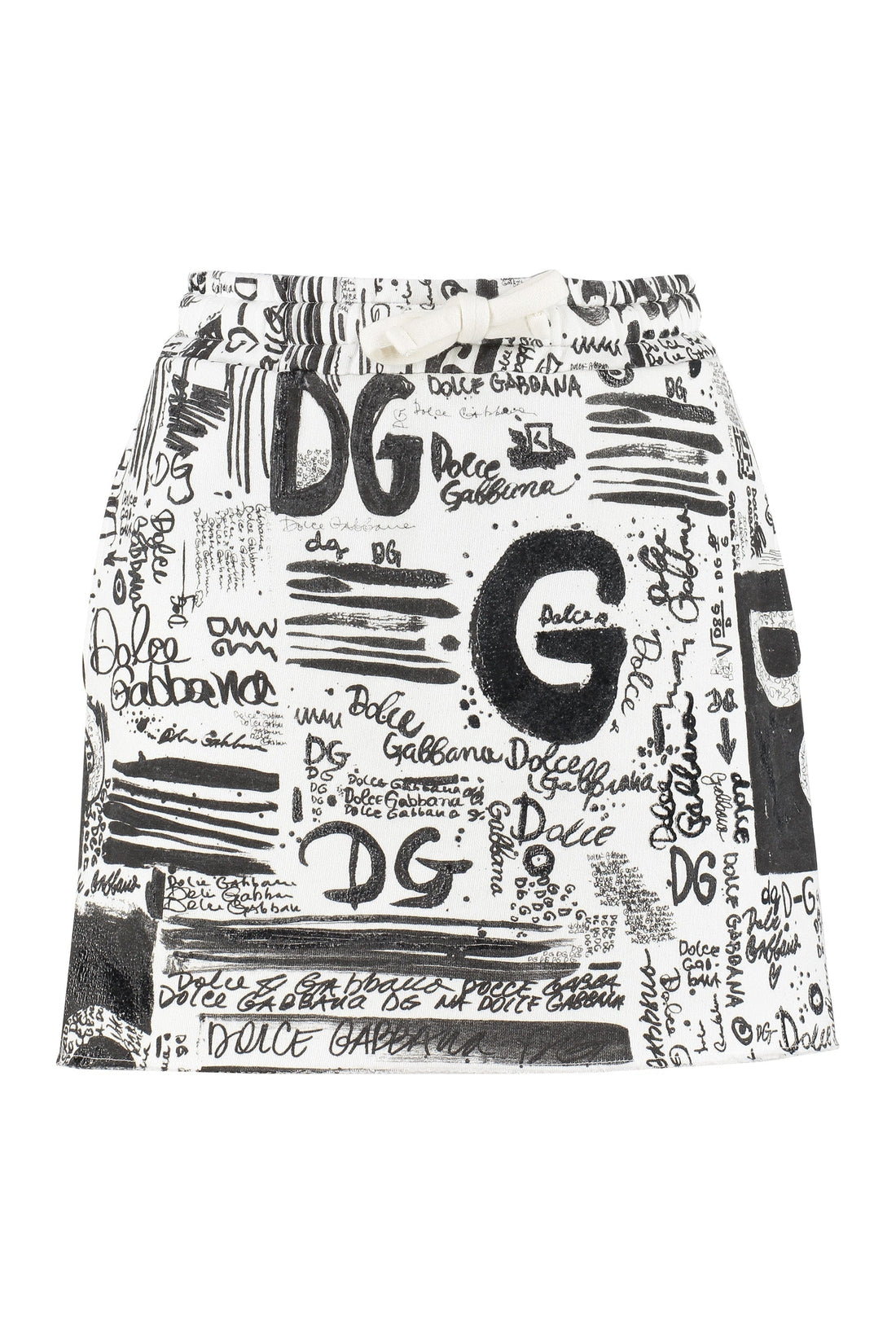 Dolce & Gabbana-OUTLET-SALE-Printed cotton mini skirt-ARCHIVIST