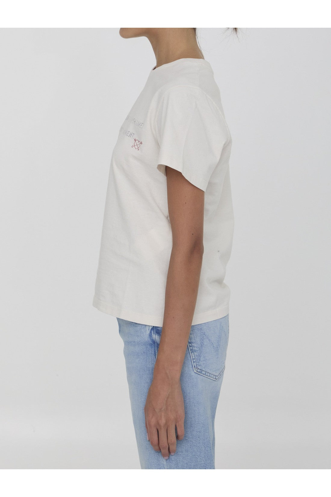 GOLDEN GOOSE-OUTLET-SALE-Printed cotton t-shirt-ARCHIVIST