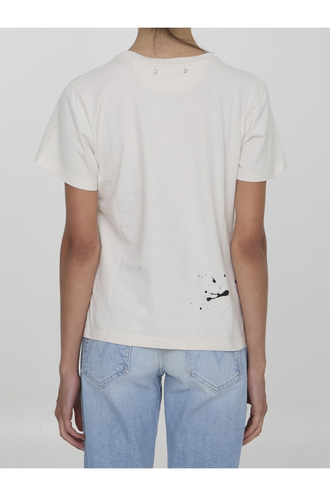 GOLDEN GOOSE-OUTLET-SALE-Printed cotton t-shirt-ARCHIVIST