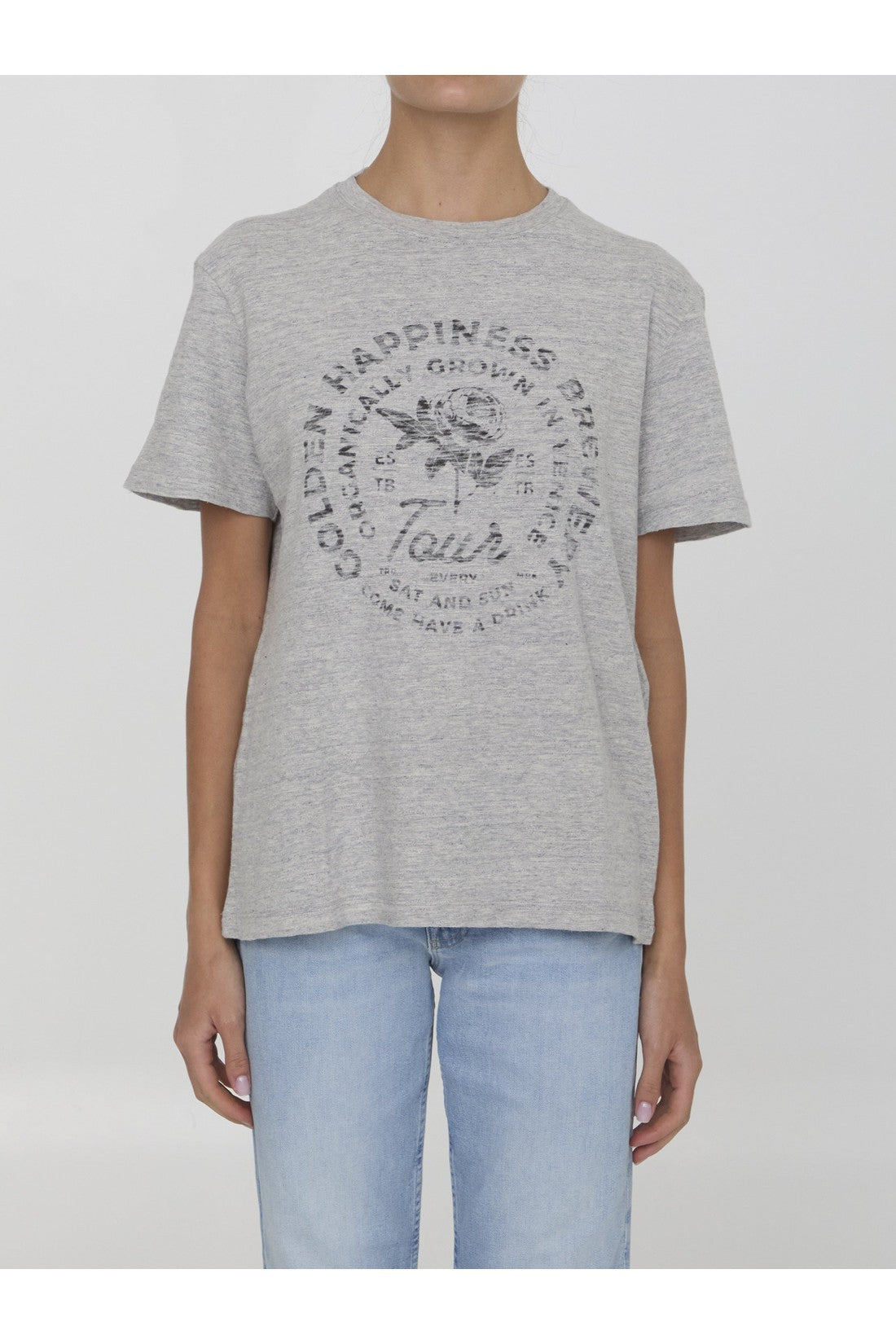 GOLDEN GOOSE-OUTLET-SALE-Printed cotton t-shirt-ARCHIVIST