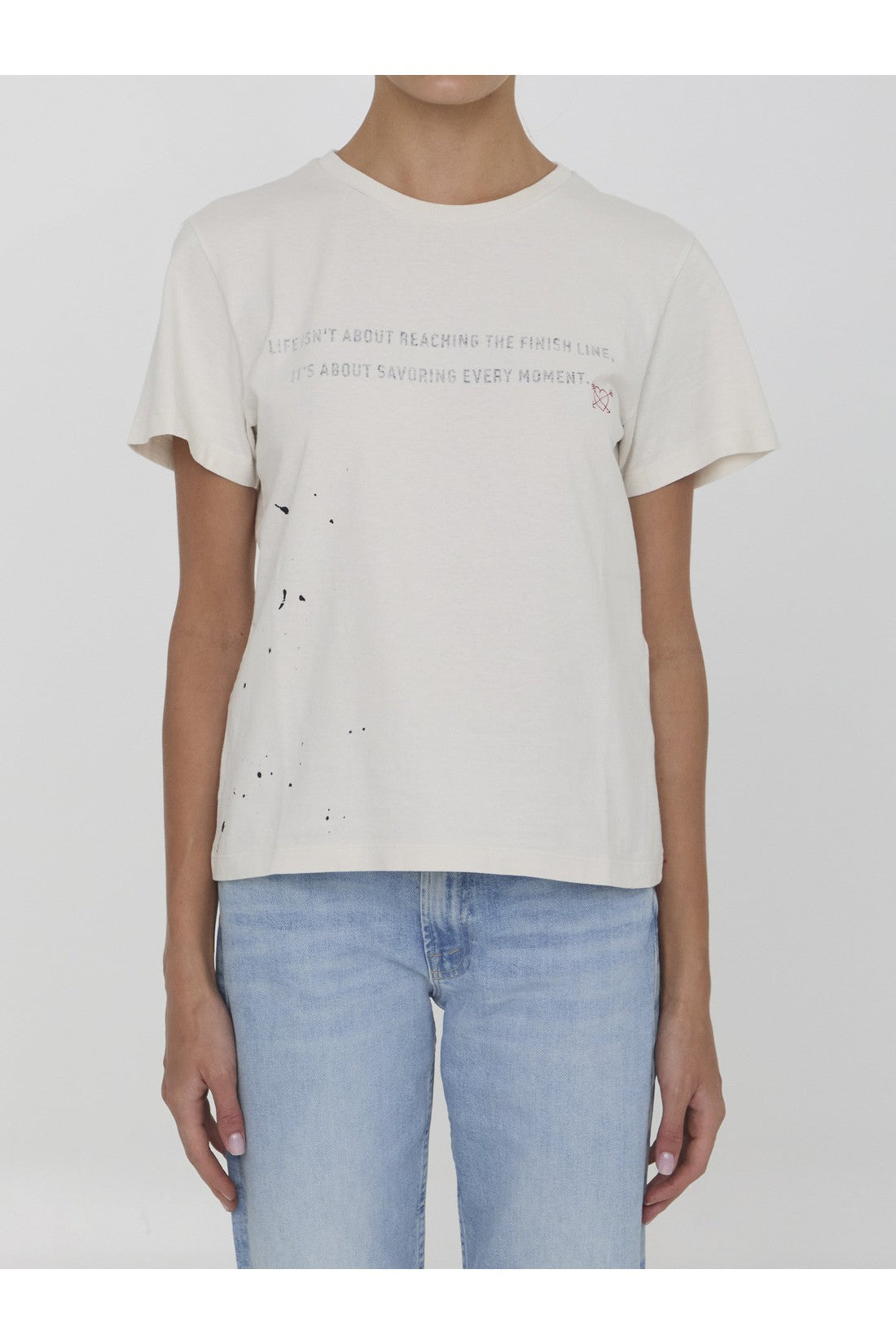 GOLDEN GOOSE-OUTLET-SALE-Printed cotton t-shirt-ARCHIVIST