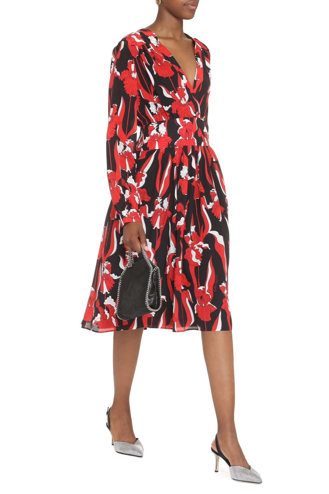Boutique Moschino-OUTLET-SALE-Printed crepe dress-ARCHIVIST